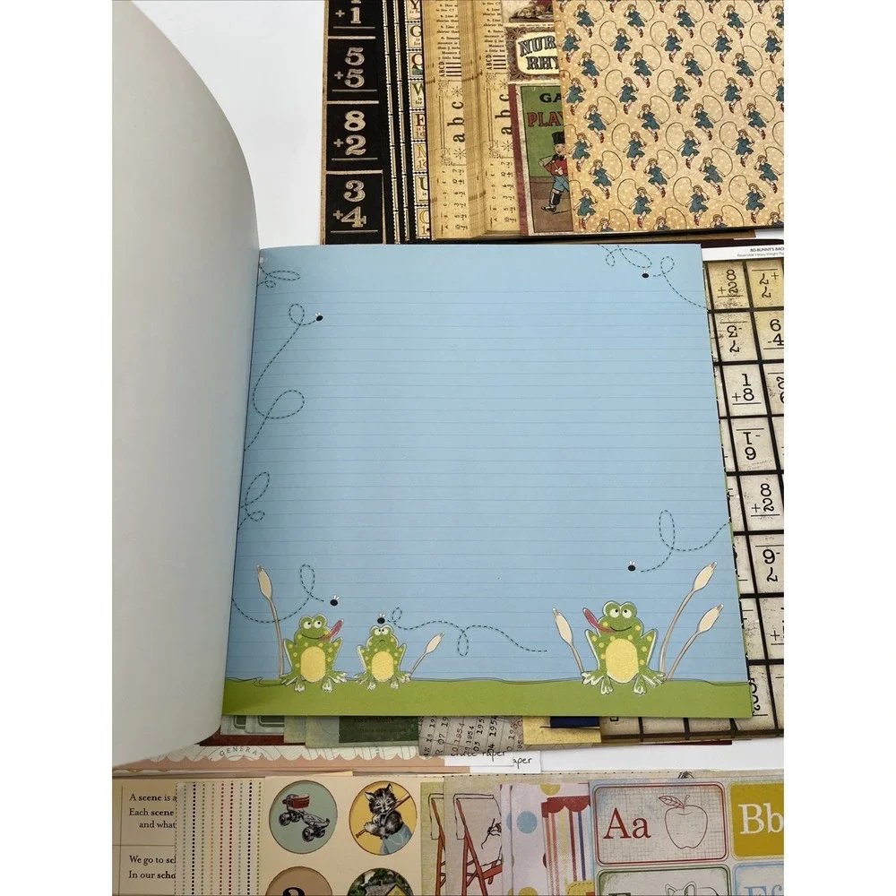 Graphic 45 DCWV Scrapbook Paper Lot 12x12 School Vintage Bo Bunny